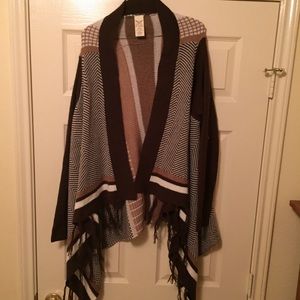 Brown fringe cardigan